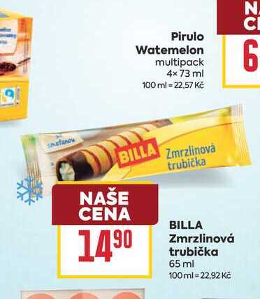 BILLA Zmrzlinová trubička 65 ml 