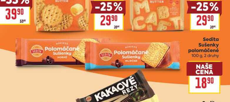 Sedita Sušenky polomáčené 100 g
