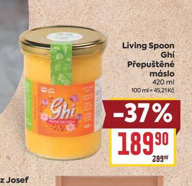 Living Spoon Ghi Přepuštěné máslo 420 ml 
