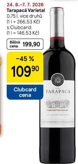Tarapacá Varietal, 0,75 I, více druhů 