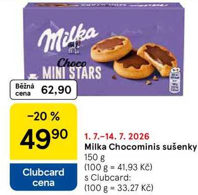 Milka Chocominis sušenky, 150 g  