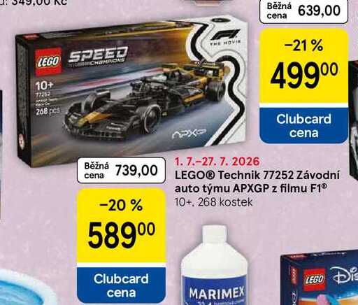 LEGO® Technik 77252 Závodní auto týmu APXGP z filmu F1® 10+, 268 kostek