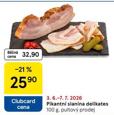Pikantní slanina delikates, 100 g