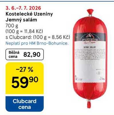 Kostelecké Uzeniny Jemný salám, 700 g  