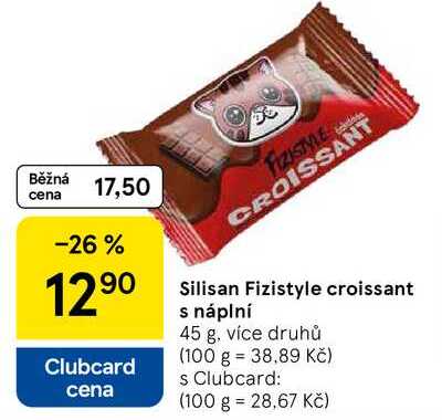 Silisan Fizistyle croissant s náplní, 45 g 