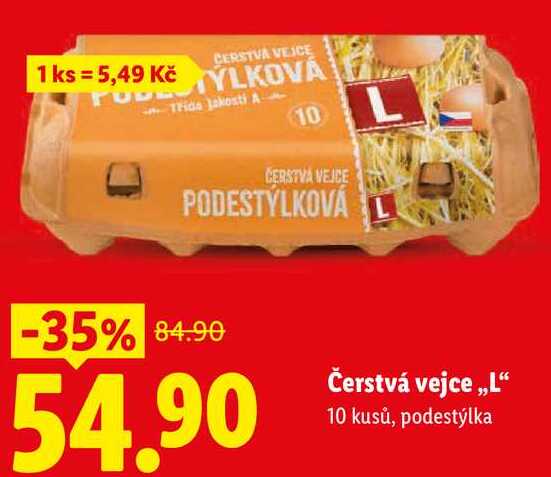 Čerstvá vejce „L“, 10 kusů 