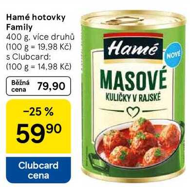 Hamé hotovky Family, 400 g, více druhů 
