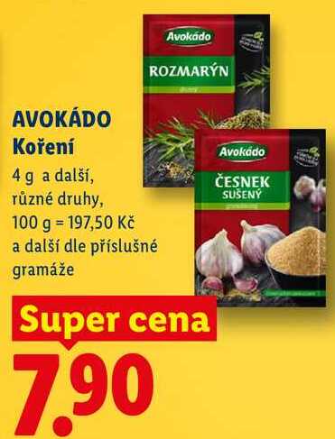 AVOKÁDO Koření, 4 g a další