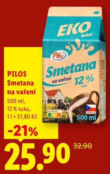 PILOS Smetana na vaření, 500 ml