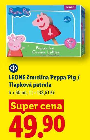 LEONE Zmrzlina Peppa Pig/Tlapková patrola, 6x 60 ml,