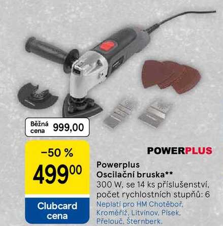 Powerplus Oscilační bruska, 300 W, se 14 ks příslušenství, počet rychlostních stupňů: 6