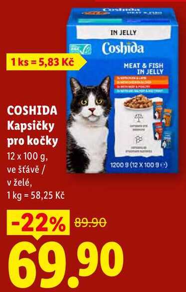 COSHIDA Kapsičky pro kočky, 12x 100 g 