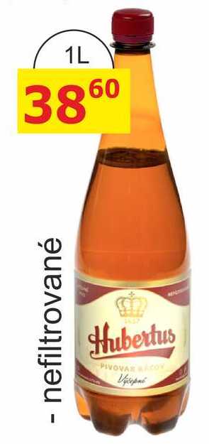 Pivovar Kácov Hubertus Světlé výčepní pivo 1l nefiltrované