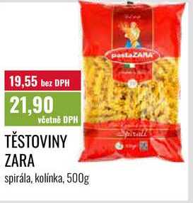 TĚSTOVINY ZARA, spirála, kolínka, 500