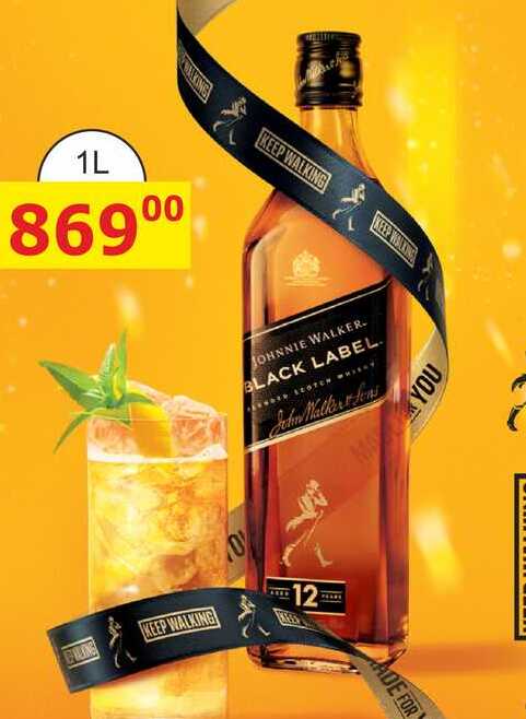 Johnnie Walker Black label 12ti letá skotská whisky 1L