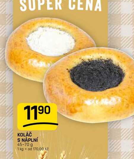 KOLÁČ S NÁPLNÍ 45-70 g 