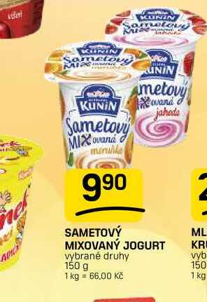 SAMETOVÝ MIXOVANÝ JOGURT vybrané druhy 150 g