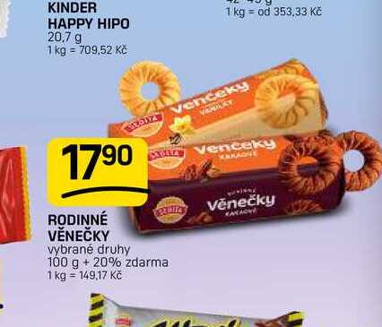 RODINNÉ VĚNEČKY vybrané druhy 100 g