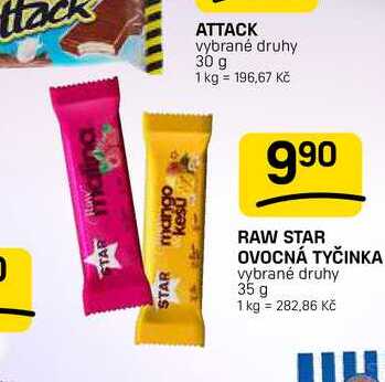 RAW STAR OVOCNÁ TYČINKA vybrané druhy 35 g 