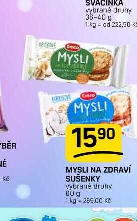MYSLI NA ZDRAVÍ SUŠENKY vybrané druhy 60 g