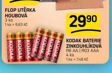 KODAK BATERIE ZINKOUHLÍKOVÁ R6 AA | R03 AAA 4 ks
