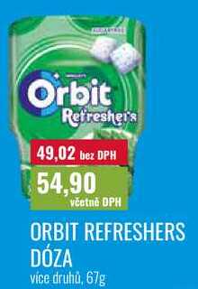 ORBIT REFRESHERS DÓZA, více druhů, 67g