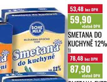SMETANA DO KUCHYNĚ 12% , 1l