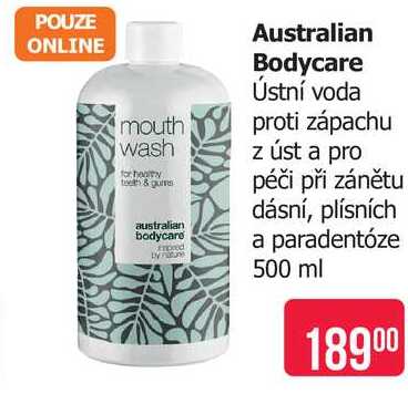 Australian Bodycare Ústní voda proti zápachu z úst a pro péči při zánětu dásní, plísních a paradentóze 500 ml  