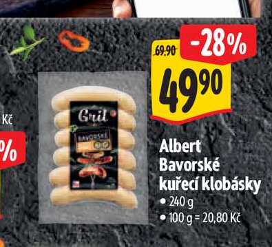 Albert Bavorské kuřecí klobásky 240 g