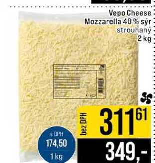 Vepo Cheese Mozzarella 40% sýr strouhaný 2 kg 