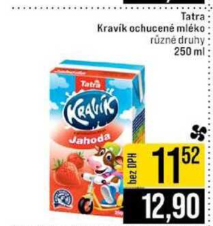 Tatra Kravik ochucené mléko různé druhy 250 ml