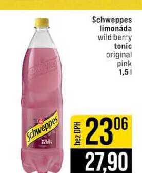 Schweppes limonáda wild berry tonic original pink 1,5l