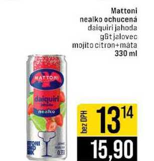 Mattoni nealko ochucená daiquiri jahoda g&tjalovec mojito citron+máta 330 ml 