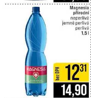 Magnesia přírodní neperlivá jemně perlivá perlivá 1,5l