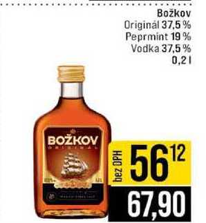Božkov Originál 37,5% Peprmint 19% Vodka 37,5% 0,2l