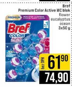 Bref Premium Color Active WC blok flower eucalyptus ocean 3x50 g