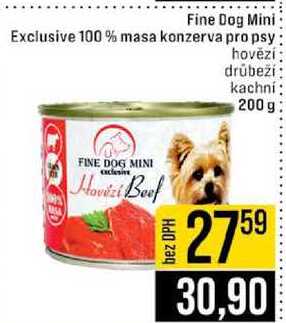 Fine Dog Mini Exclusive 100% masa konzerva pro psy hovězí drůbeží kachní 200 g