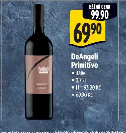 DeAngeli Primitivo 0,75 l