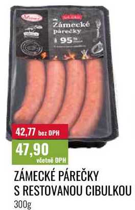 ZÁMECKÉ PÁREČKY S RESTOVANOU CIBULKOU 300g