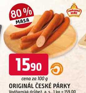 ORIGINÁL ČESKÉ PÁRKY 100g