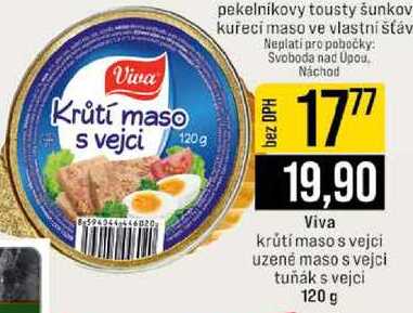 Viva Krůtí maso s vejci 120g uzené maso s vejci tuňák s vejci 120 g