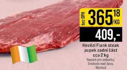 Hovězí Flank steak pupek zadní část cca 2 kg 1kg