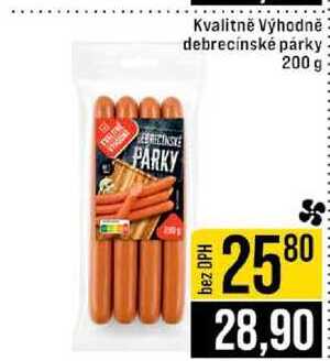 Kvalitně Výhodně debrecínské párky 200 g 