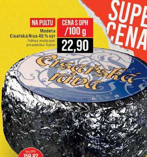Madeta Císařska Niva 45% syr 100g