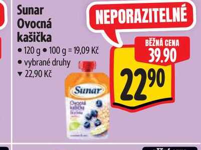 Sunar Ovocná kašička 120 g 