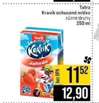 Tatra Kravik ochucené mléko různé druhy 250 ml