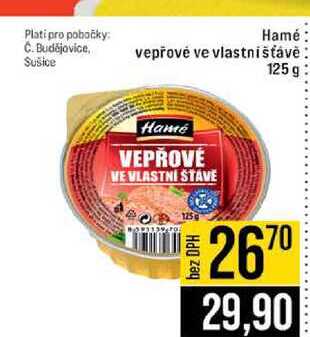 Hamé vepřové ve vlastní šťávě 125 g