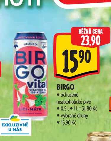 BIRGO ochucené nealkoholické pivo 0,5 l