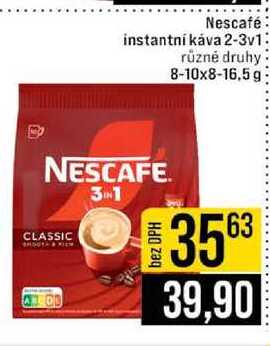 Nescafé instantní káva 2-3v1 různé druhy 8-10x8-16,5 g