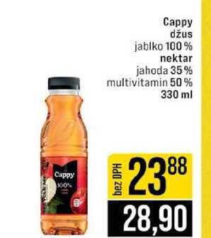 Cappy 100% Cappy džus jablko 100% nektar jahoda 35% multivitamin 50% 330 ml